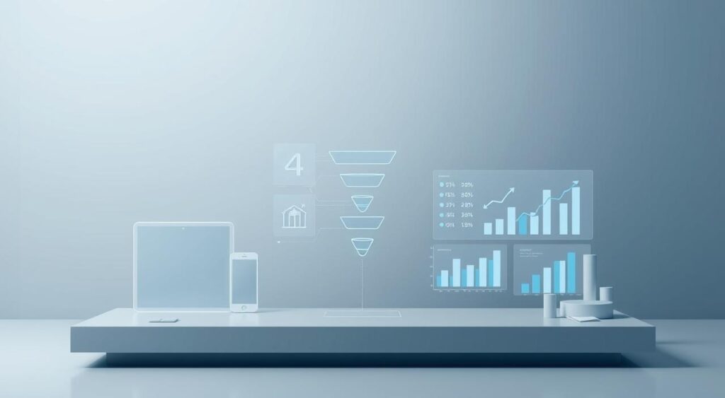 A sleek and professional digital sales strategy display, featuring a stylized digital product, elegant sales funnel diagrams, and strategic analytics charts. Set against a minimalist, sophisticated backdrop with soft lighting and a subtle blue-grey color palette, conveying a sense of efficiency and modern business savvy. The composition emphasizes clean lines, geometric shapes, and a balanced layout to create an visually appealing and informative illustration suitable for a digital marketing article. A sleek and professional digital sales strategy display, featuring a stylized digital product, elegant sales funnel diagrams, and strategic analytics charts. Set against a minimalist, sophisticated backdrop with soft lighting and a subtle blue-grey color palette, conveying a sense of efficiency and modern business savvy. The composition emphasizes clean lines, geometric shapes, and a balanced layout to create an visually appealing and informative illustration suitable for a digital marketing article.