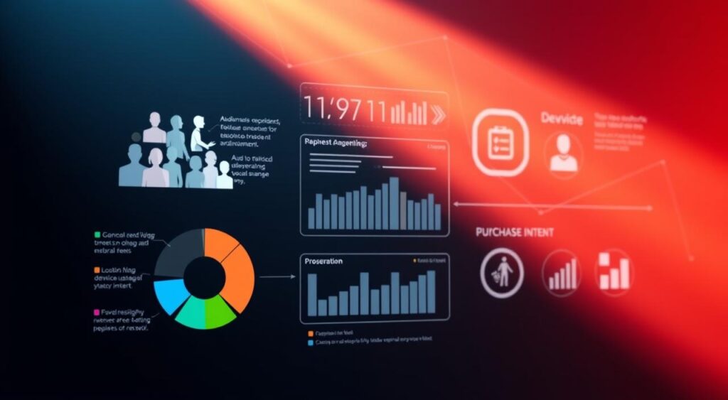 A modern, sleek infographic illustrating the key elements of segmenting a target audience for paid traffic campaigns. In the foreground, a stylized pie chart depicts various audience demographics and interests, with vivid colors and clean icons. In the middle ground, streamlined data visualizations showcase segmentation metrics like location, device usage, and purchase intent. The background features a subtle geometric pattern evoking digital networks and data flows, lit by warm, directional lighting that creates depth and a sense of sophistication. The overall composition conveys the strategic, data-driven approach to optimizing paid traffic campaigns for maximum impact. A modern, sleek infographic illustrating the key elements of segmenting a target audience for paid traffic campaigns. In the foreground, a stylized pie chart depicts various audience demographics and interests, with vivid colors and clean icons. In the middle ground, streamlined data visualizations showcase segmentation metrics like location, device usage, and purchase intent. The background features a subtle geometric pattern evoking digital networks and data flows, lit by warm, directional lighting that creates depth and a sense of sophistication. The overall composition conveys the strategic, data-driven approach to optimizing paid traffic campaigns for maximum impact.