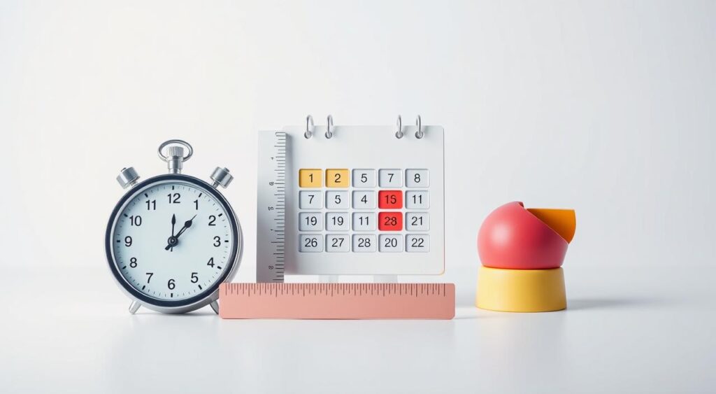 A vibrant and visually compelling image showcasing the Pareto Principle in time management. Set against a clean, minimalist background, the foreground features a series of iconic visual metaphors: a stopwatch representing time, a ruler symbolizing prioritization, and a pie chart illustrating the 80/20 rule. The middle ground showcases a stylized calendar, with certain days highlighted to denote high-impact tasks. The overall lighting is soft and diffused, creating a sense of focus and clarity. The composition is balanced and symmetrical, guiding the viewer's eye through the key elements of the Pareto Principle in a visually engaging manner.